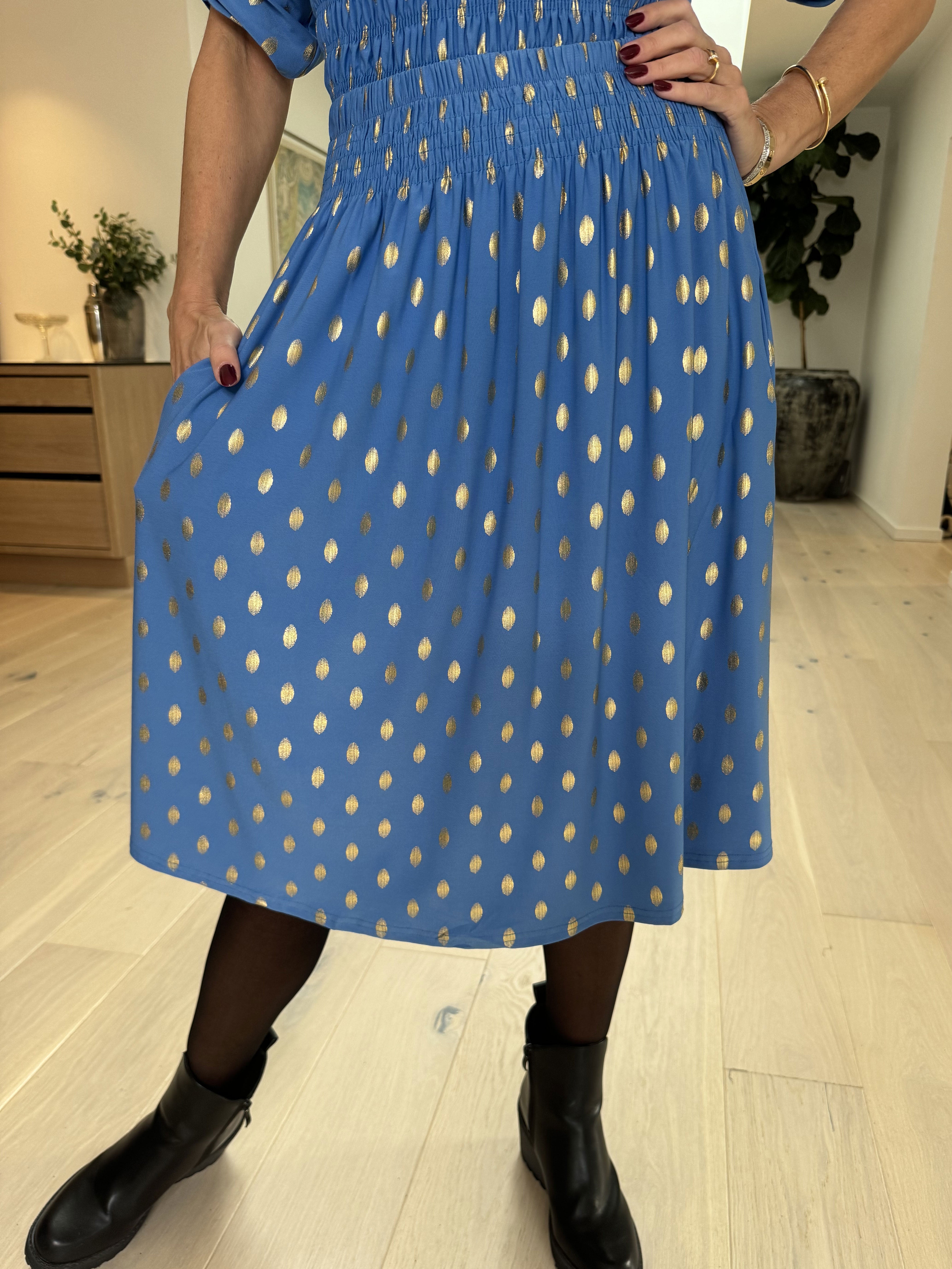 Pams Gold Dot Skirt - Nederdel i krølfrit stof med lommer